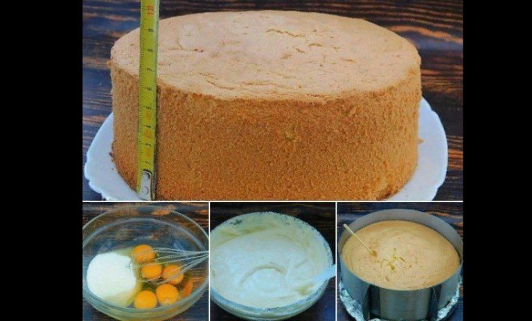 Секрет пышного бисквита без разрыхлителя, который никогда не опадает