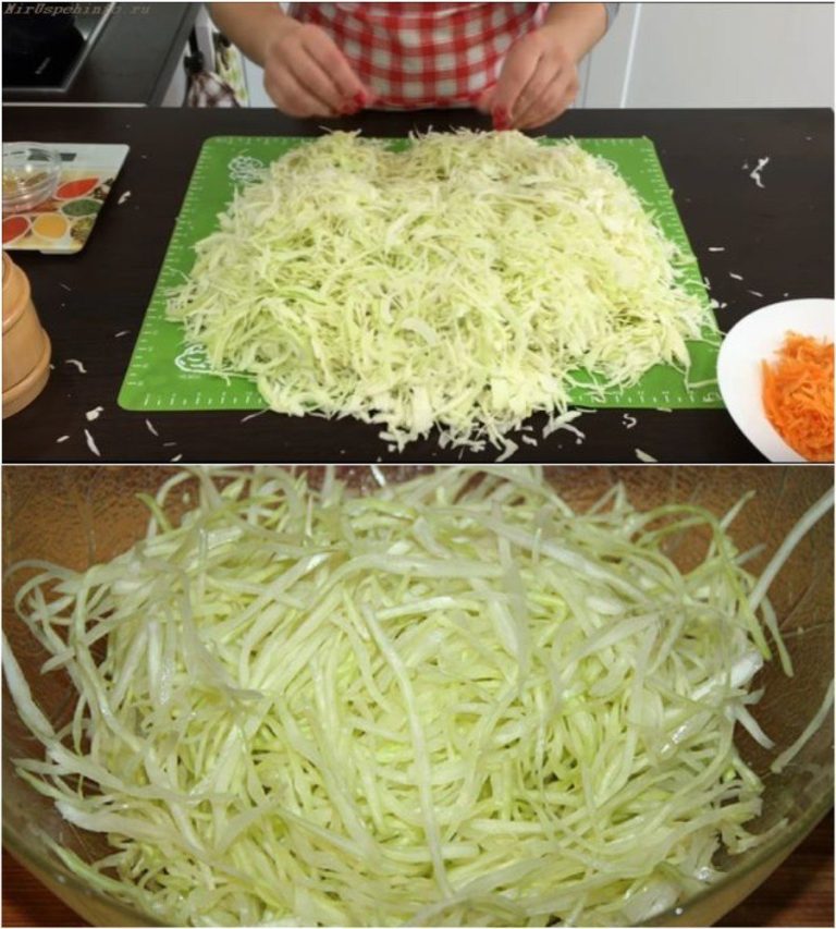 Как китайцы шинкуют капусту тонкими стебельками очень быстро. Простой способ, о котором я сама не додумалась