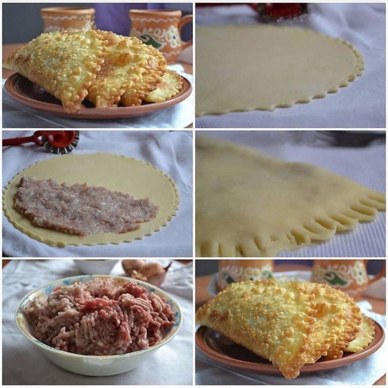 Чебуреки с мясом как в чебуречной – сочная начинка и хрустящее тонкое тесто с пузырьками.