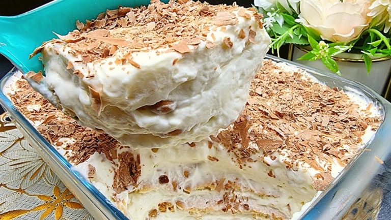 Домашний десерт, который никогда не устану есть. Быстрый сливочный торт!