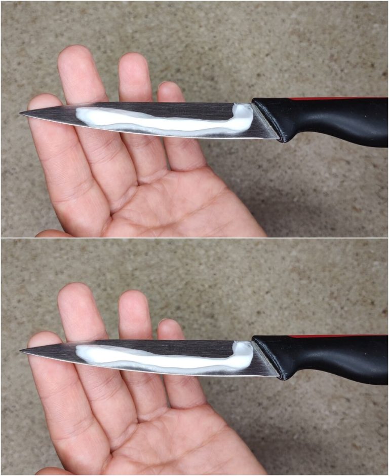 Намажьте нож зубной пастой и будете удивлены результату