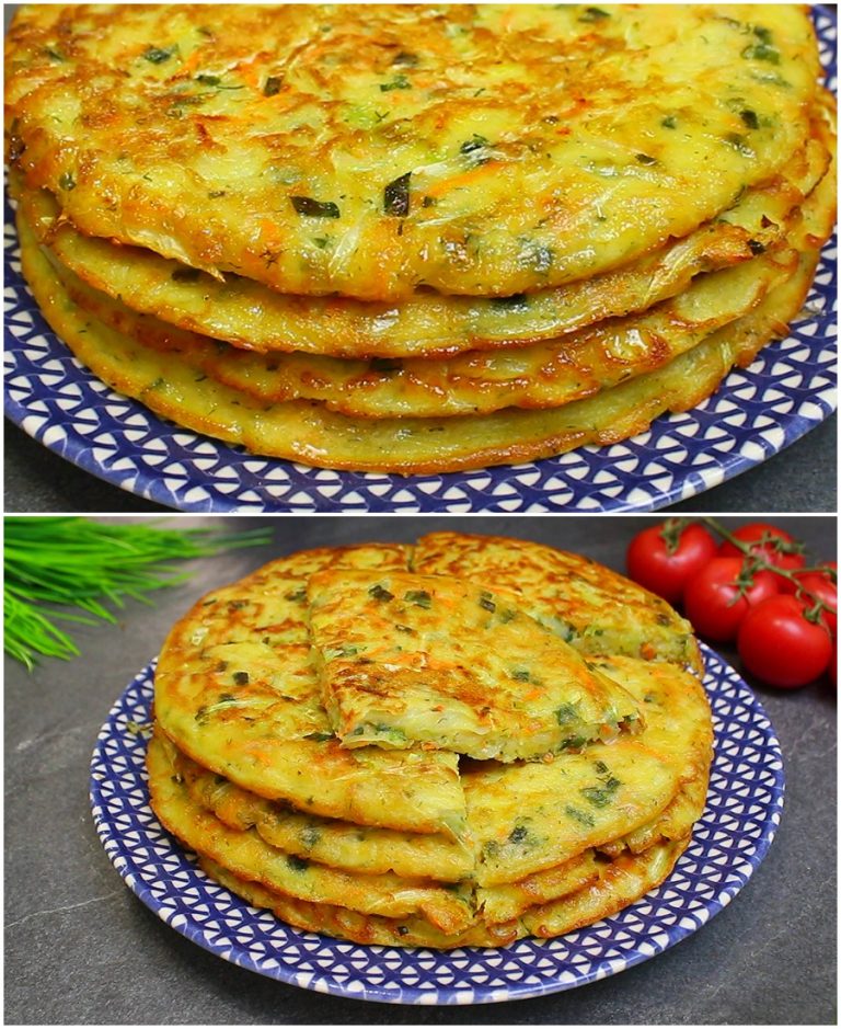 Руками теста не касаюсь: просто добавляю в него капусту с морковкой, перемешиваю и готовлю вкуснейшие ленивые лепешки