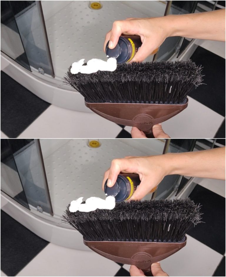 Нанесите пену для бритья на веник. Эти хитрости по уборке вам точно понравятся