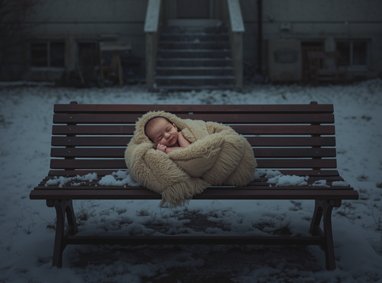 Он свернул за угол, и вдруг остановился. На скамейке возле подъезда кто-то сидел. Точнее — лежал. Что-то тёмное, свёрнутое, неподвижное