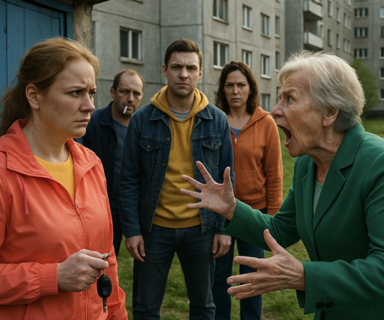 Давай, немедленно открывай ворота! Сынку нужно машину забрать! Не отдашь, вон полетишь отсюда! — закричала свекровь