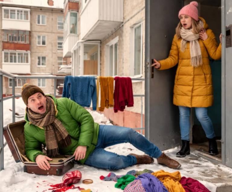 «Мама устала мне готовить, я решил вернуться», — заявил бывший муж, но его чемодан полетел с лестницы