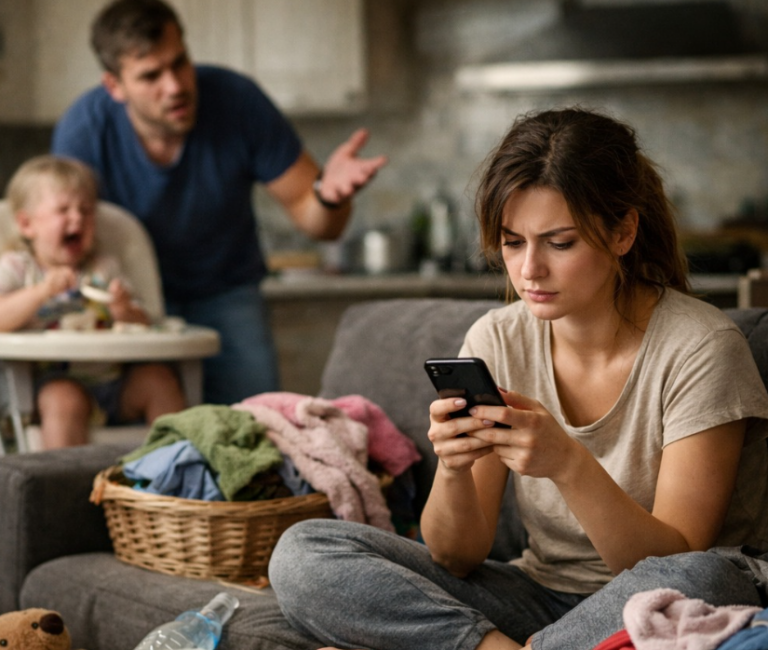 — Ты чего устроила забастовку? — спросил муж. — Мама одна не справляется, а ты с телефоном!