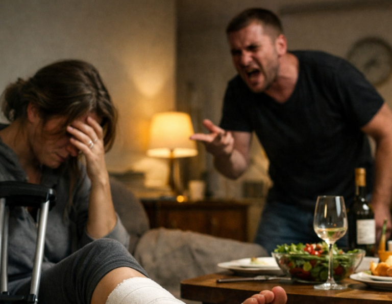 Мне плевать на твою больную ногу — прорычал муж. Моя мама приедет — накрой на стол, а то развод