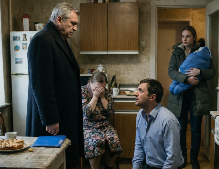 Муж пнул коляску при родне: «Рвань!». Он не знал, что через 27 минут в зал войдет гость, заставивший его упасть на колени