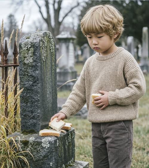 Мальчик 6-ти лет носил хлеб каждое воскресенье на заброшенную могилу. Родители думали — для голубей, но птицы там не водились. Но когда отец пошёл за ней, он увидел ЭТО