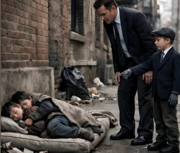 Папа, эти двое детей на улице выглядят как я! Они мне похожи, папа. Посмотри на их глаза!